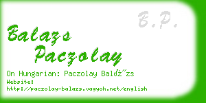 balazs paczolay business card